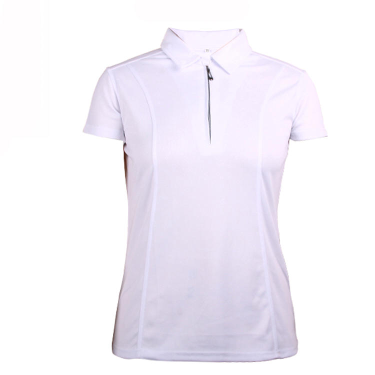 custom zipper womens white polo