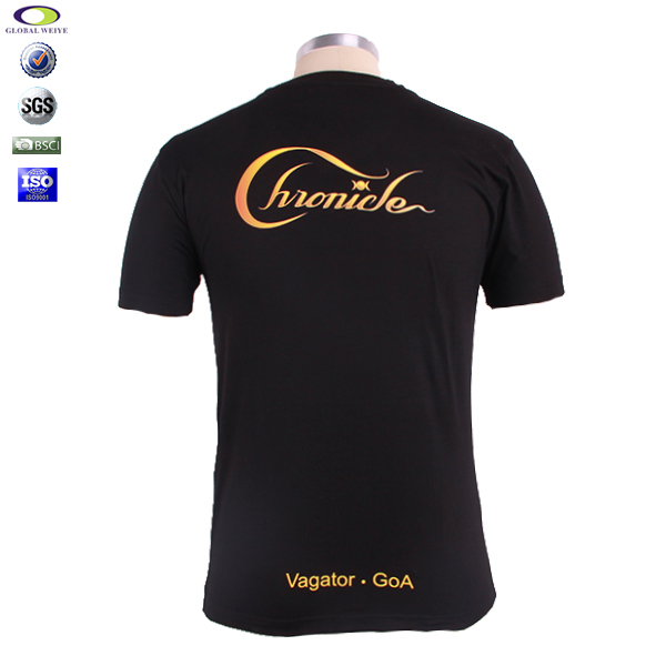 男士黑色V领短袖T恤