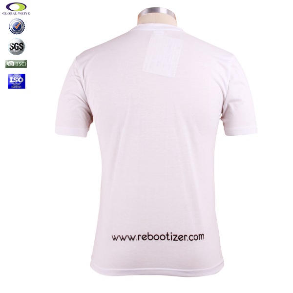 男士短袖V领白色T恤