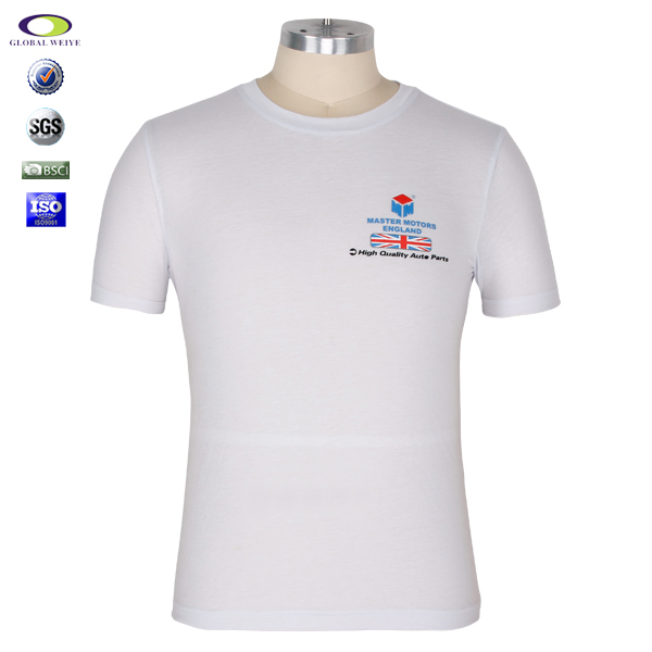 员工服印花男士短袖圆领白色T恤