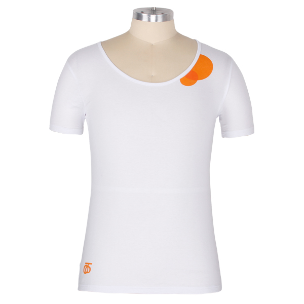 男士短袖大圆领白色T恤