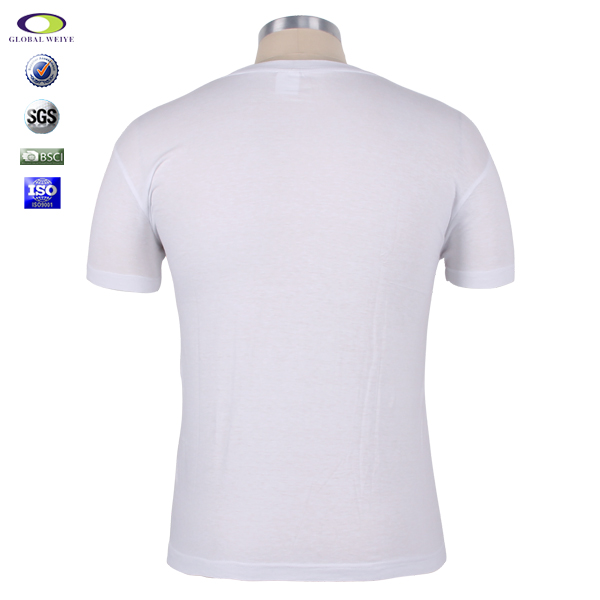 广告宣传活动印花男士短袖V领白色T恤