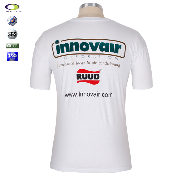 公司活动印花男士短袖圆领白色T恤