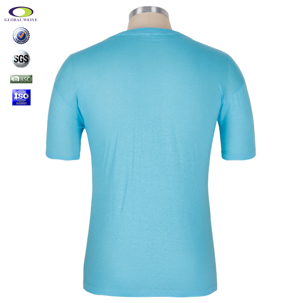 简约活动印花男士短袖圆领天蓝色T恤
