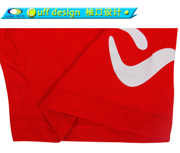 广告促销活动男士红色圆领短袖T恤印花logo