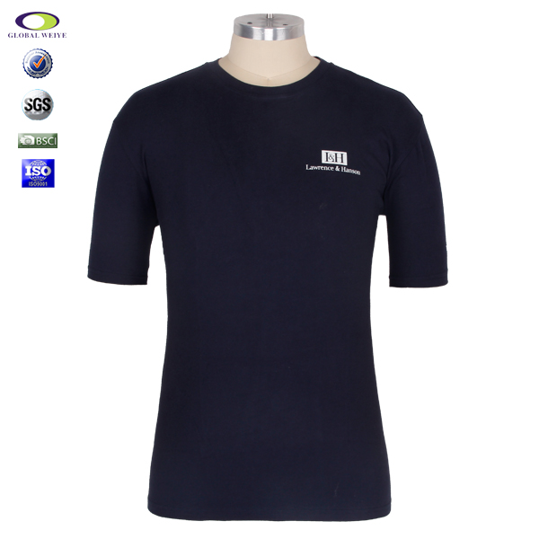 定制公司员工服印花男士短袖圆领宝蓝色T恤