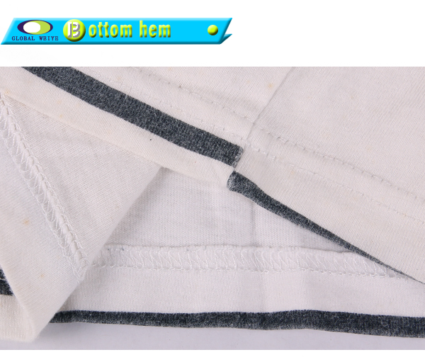 条纹POLO衫贴布绣100%棉翻领衫