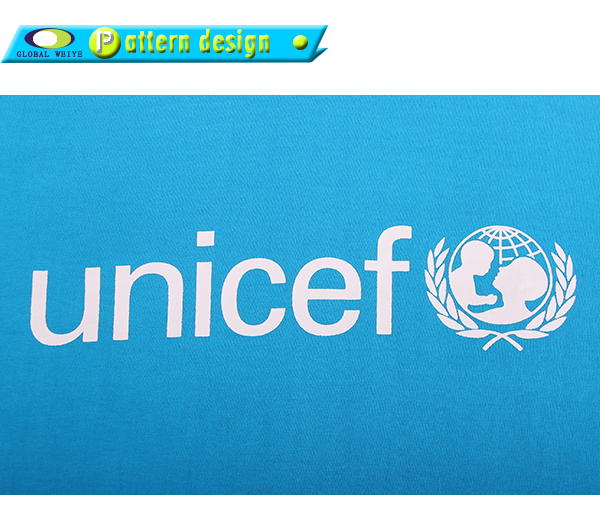 公益活动男士纯棉蓝色圆领T恤印花logo