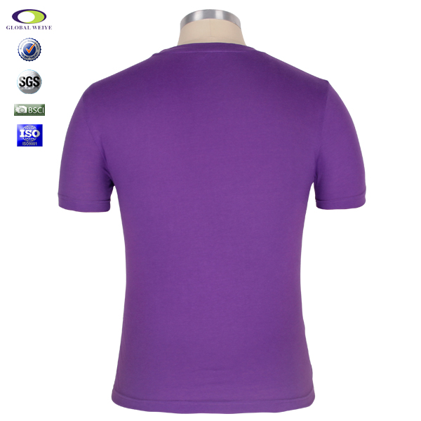 公司员工服紫色男士纯棉印花logo圆领T恤