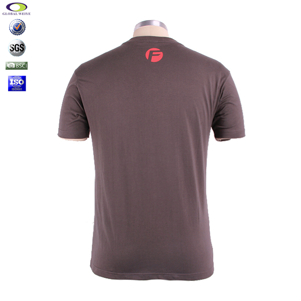 字母印花灰色纯棉男士圆领T恤