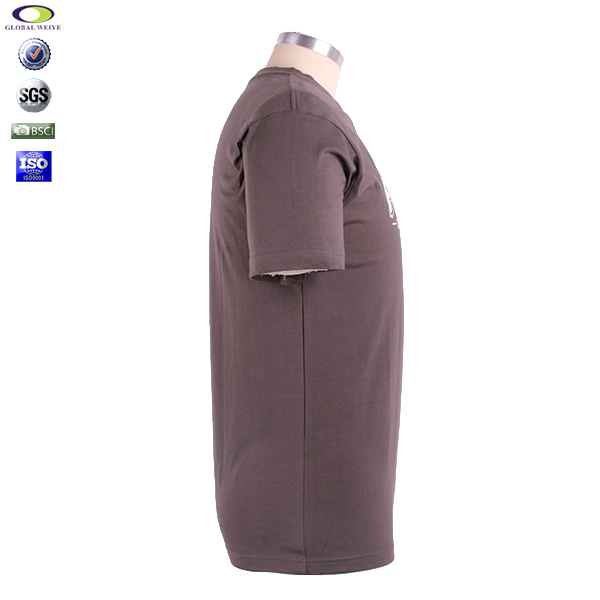 字母印花灰色纯棉男士圆领T恤