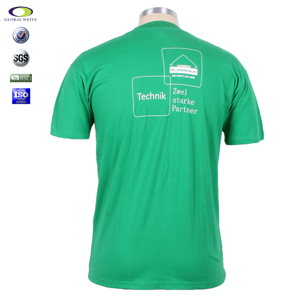 广告宣传男士圆领绿色T恤字母印花