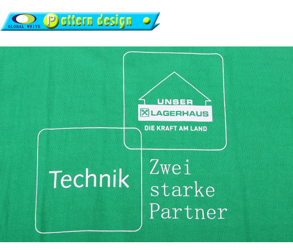 广告宣传男士圆领绿色T恤字母印花