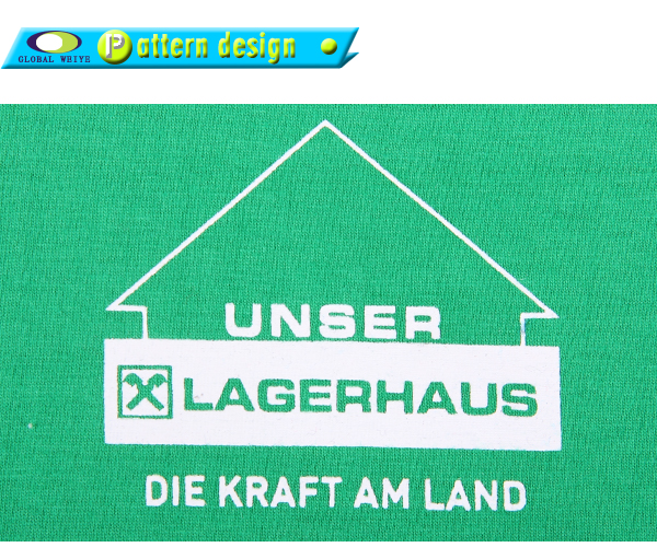 广告宣传男士圆领绿色T恤字母印花