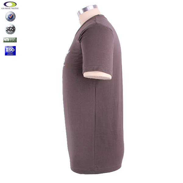 字母印花灰色纯棉男士圆领T恤