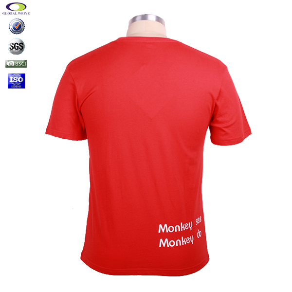 新款亲子活动爸爸装纯棉红色圆领T恤