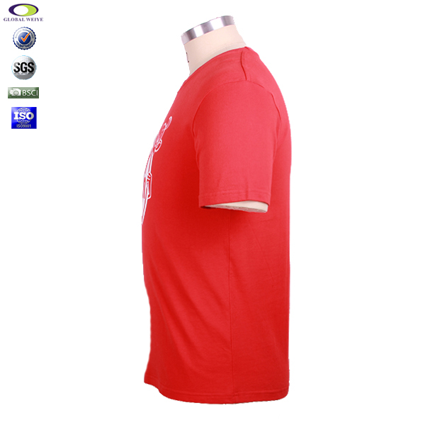 新款亲子活动爸爸装纯棉红色圆领T恤