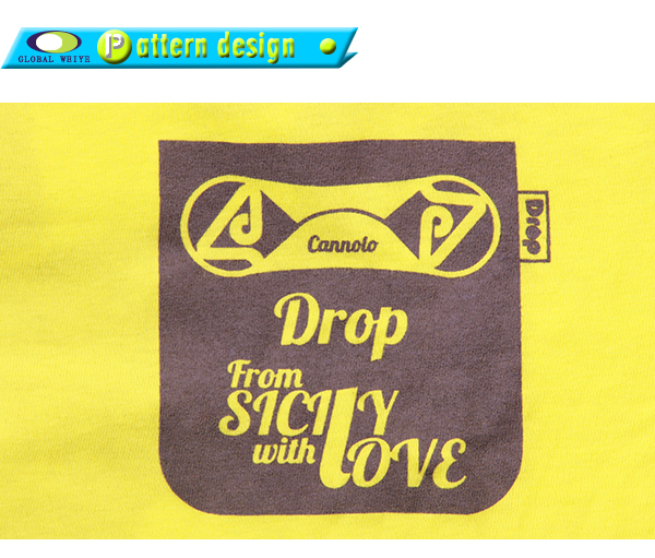 潮款印花黄色男士圆领T恤