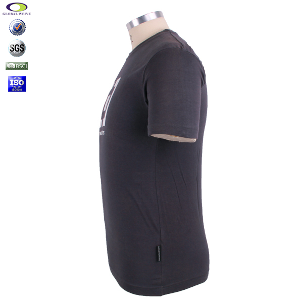 高品质品牌特色logo男士圆领T恤深灰色