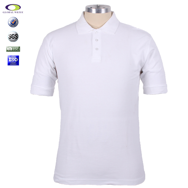 商务polo衫白色翻领T恤衫光身无logo