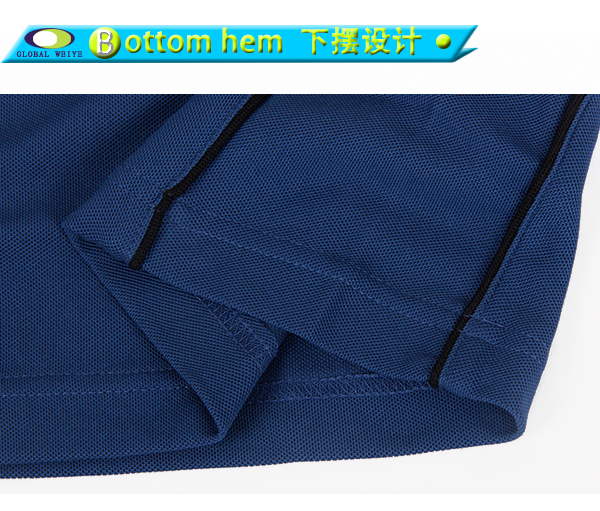 男士短袖polo衫蓝色空白翻领T恤衫