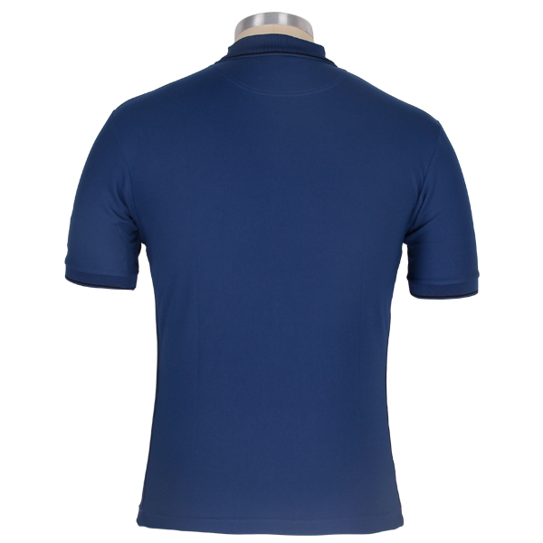 男士短袖polo衫蓝色空白翻领T恤衫