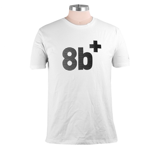 品牌男士纯棉白色圆领T恤印花logo