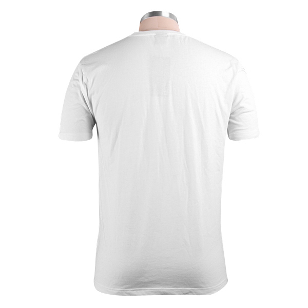 品牌男士纯棉白色圆领T恤印花logo