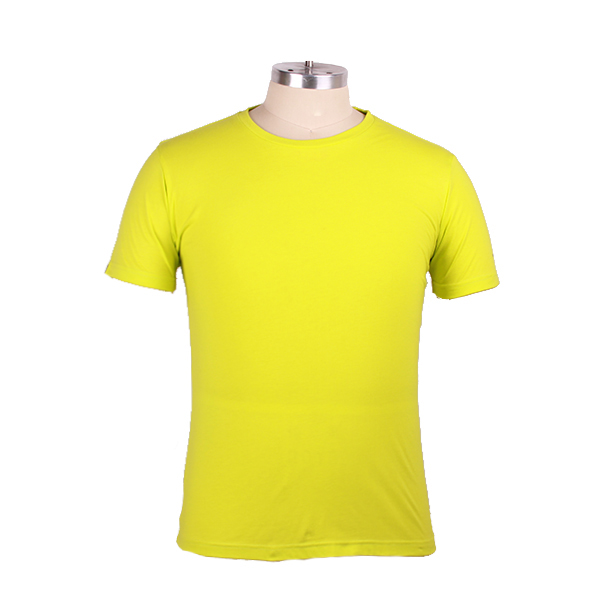 印花logo 高品质男士纯棉黄色圆领T恤