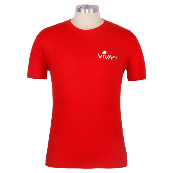 红色男士广告促销活动圆领短袖T恤印花logo