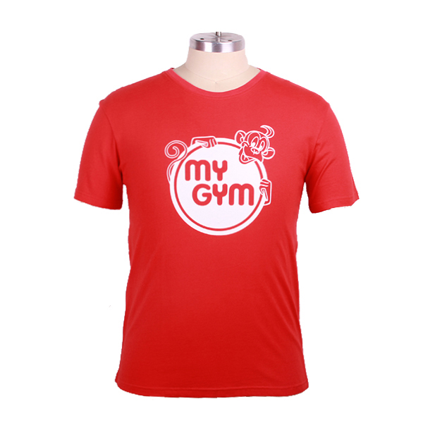 新款亲子活动爸爸装纯棉红色圆领T恤