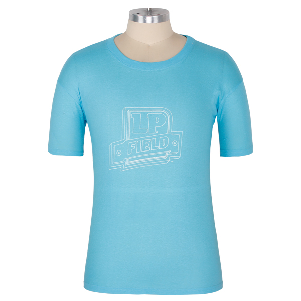 简约活动印花男士短袖圆领天蓝色T恤