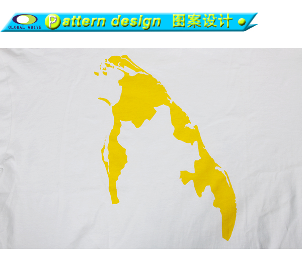 白色虎头地图男士印花T恤