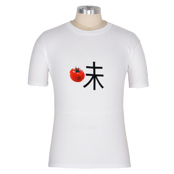 促销宣传印花白色圆领短袖T恤