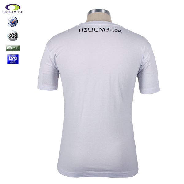 二维码印花白色圆领纯棉T恤