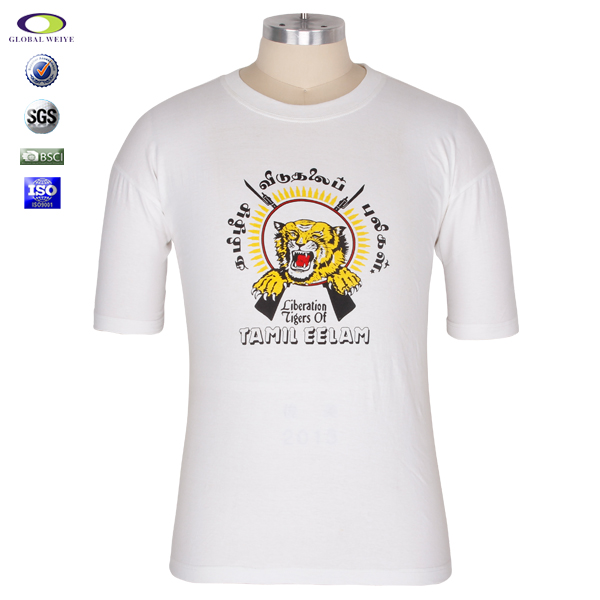 白色虎头地图男士印花T恤