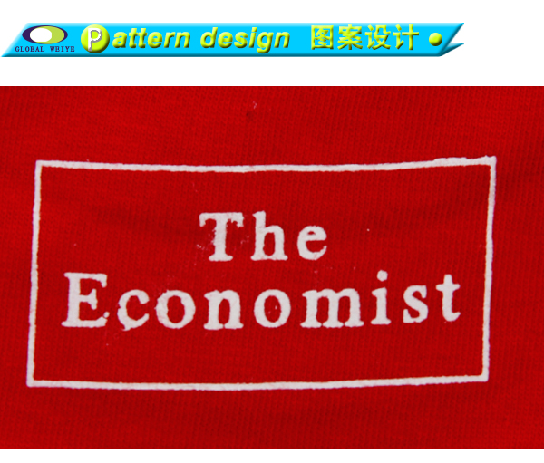渐变色印花全棉男士红色圆领T恤