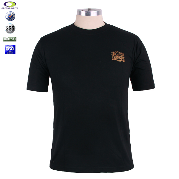 团体比赛队服男士黑色圆领印花T恤