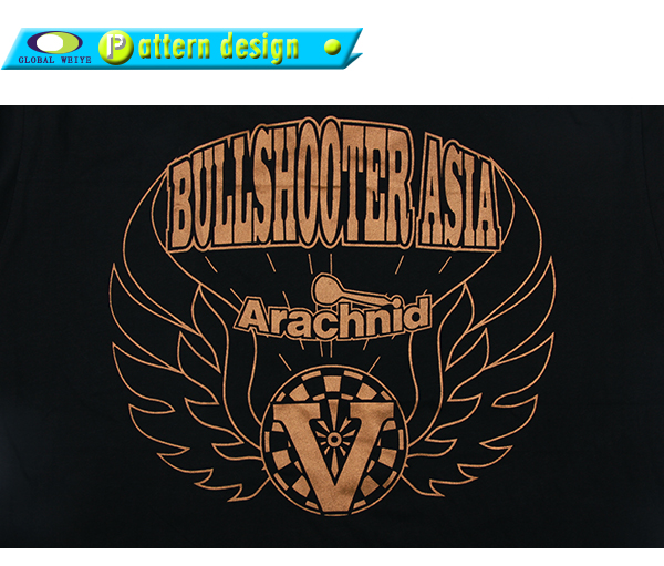 团体比赛队服男士黑色圆领印花T恤