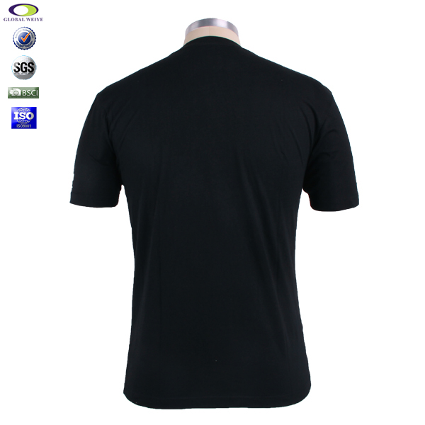 烫画logo黑色T恤男士圆领