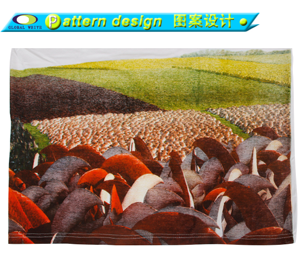 春秋员工服男士白色长袖圆领印花T恤