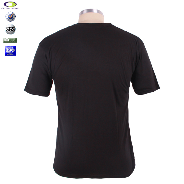 广告宣传黑色男士圆领金粉印花T恤衫