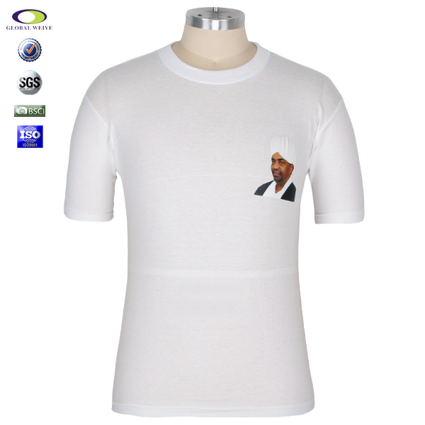 广告宣传白色男士圆领印花T恤衫定制