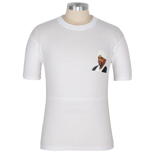 广告宣传白色男士圆领印花T恤衫定制