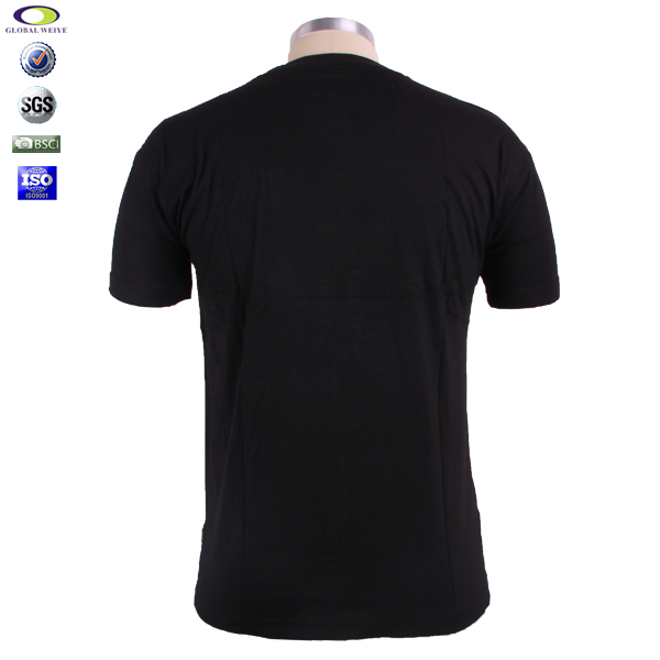 品牌空白圆领短袖T恤男士黑色纯棉