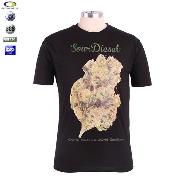 广告宣传黑色男士圆领烫画T恤衫定制