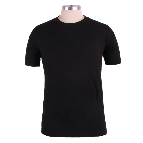 品牌空白圆领短袖T恤男士黑色纯棉