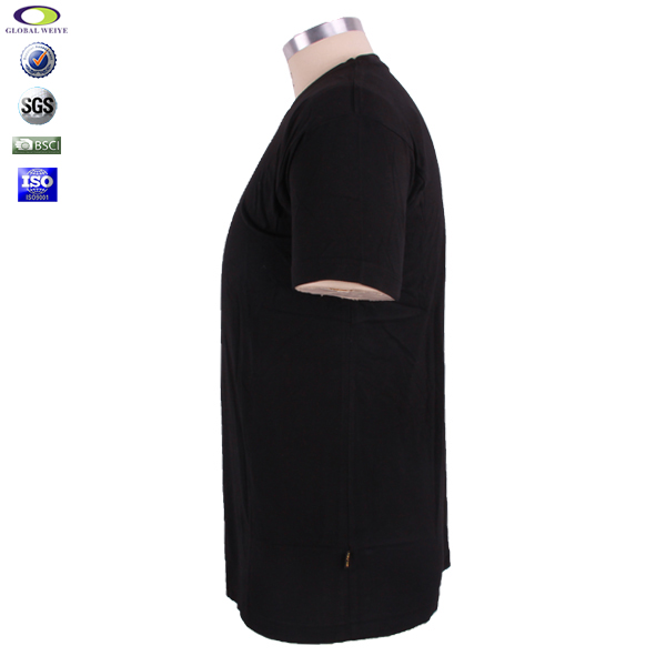 品牌空白圆领短袖T恤男士黑色纯棉