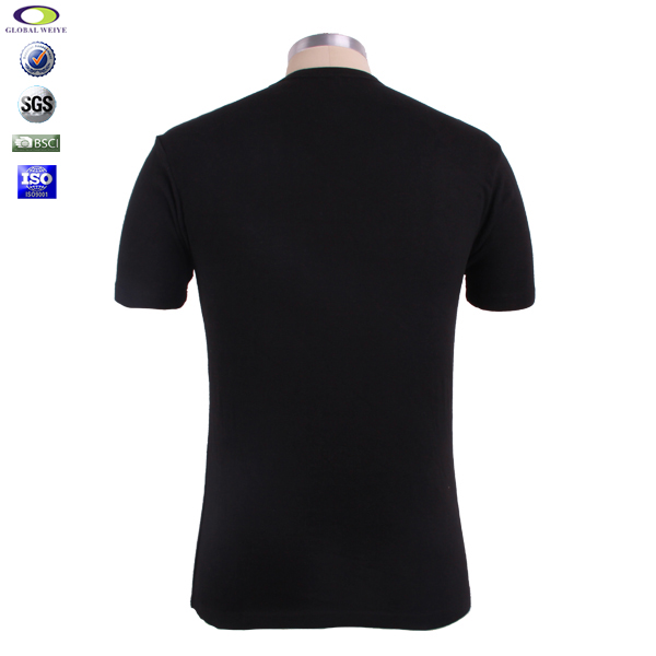 纯棉黑色空白休闲t恤圆领短袖