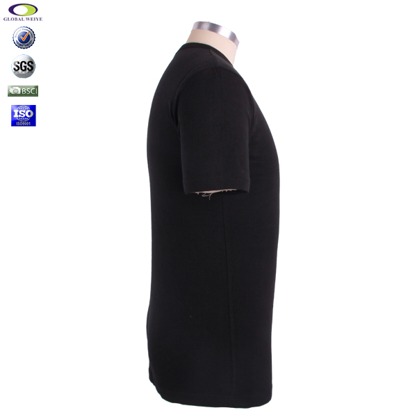 纯棉黑色空白休闲t恤圆领短袖